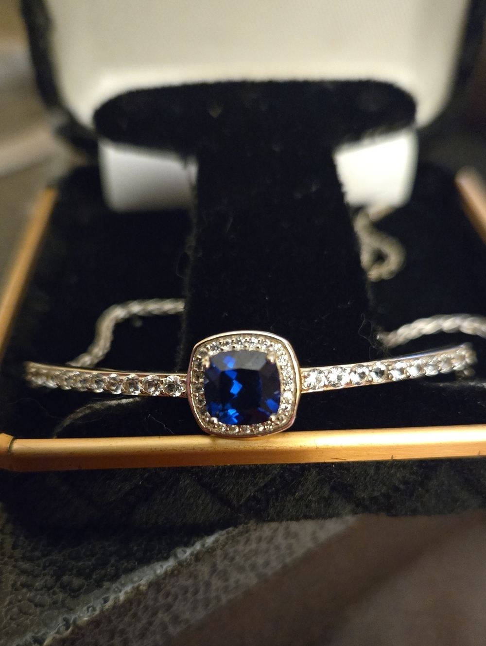 925 Sterling Silver Halo Lariat Bracelet